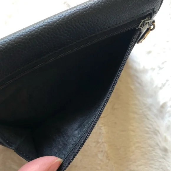 Chanel CC Black Caviar Leather wallet/crossbody-chain is optional, but included. - Picture 11 of 14